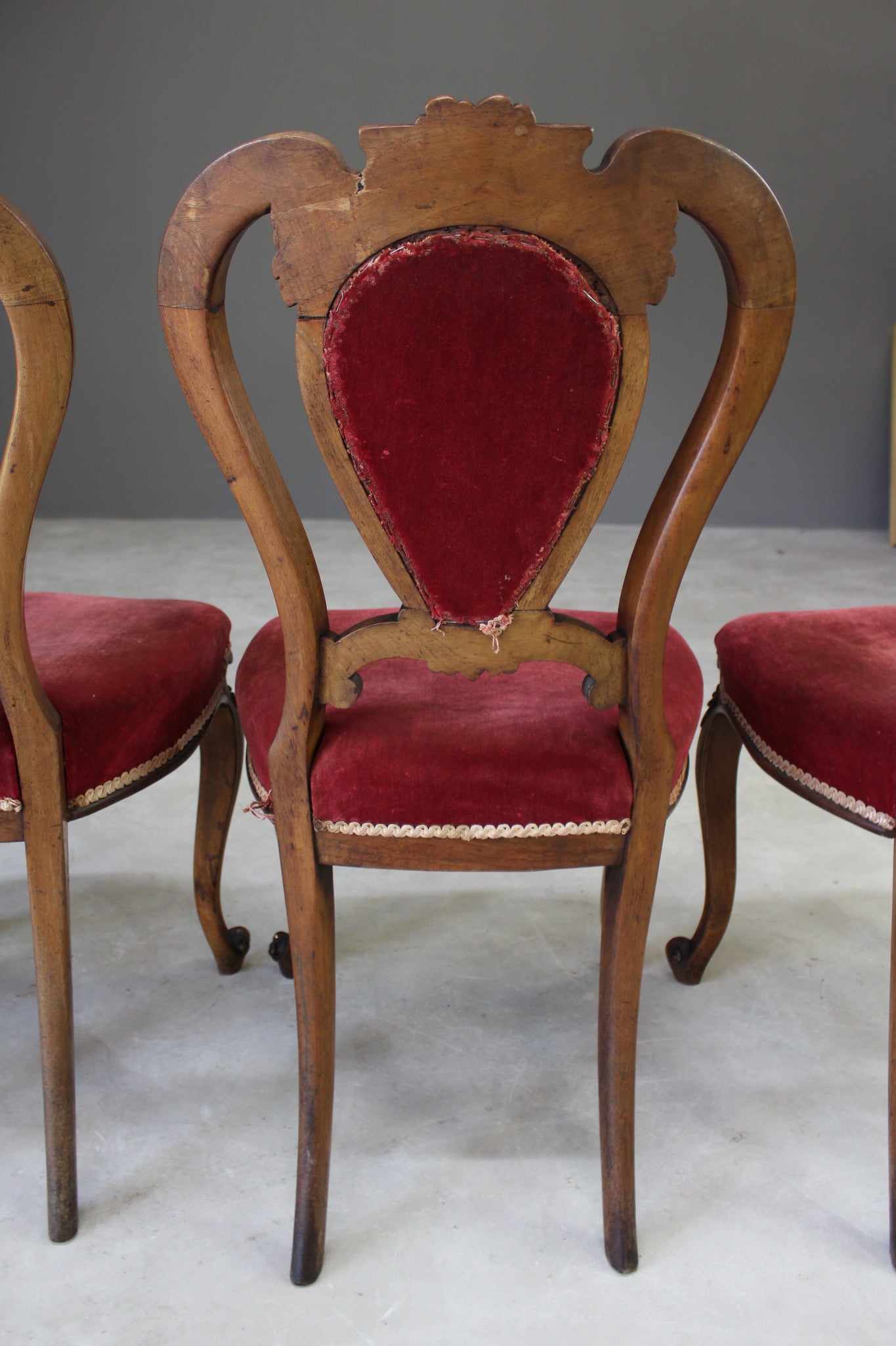 Set 4 Antique French Dining Chairs - Kernow Furniture