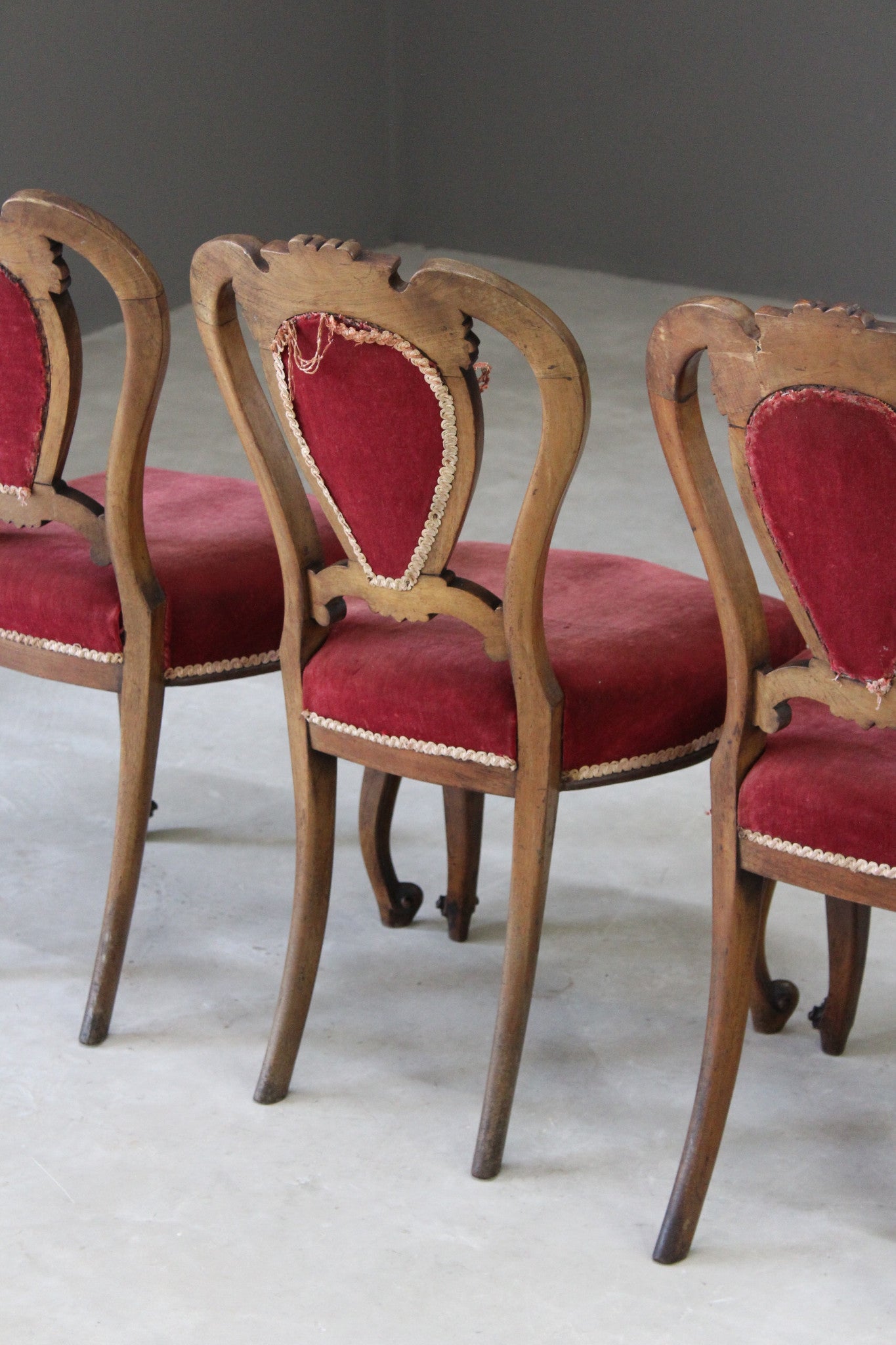 Set 4 Antique French Dining Chairs - Kernow Furniture