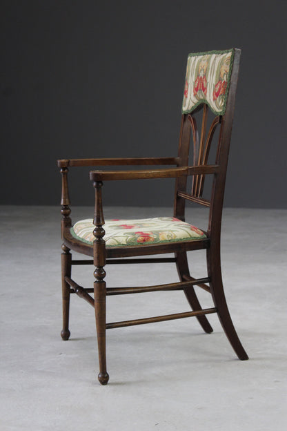 Edwardian Inlaid Occasional Chair - Kernow Furniture