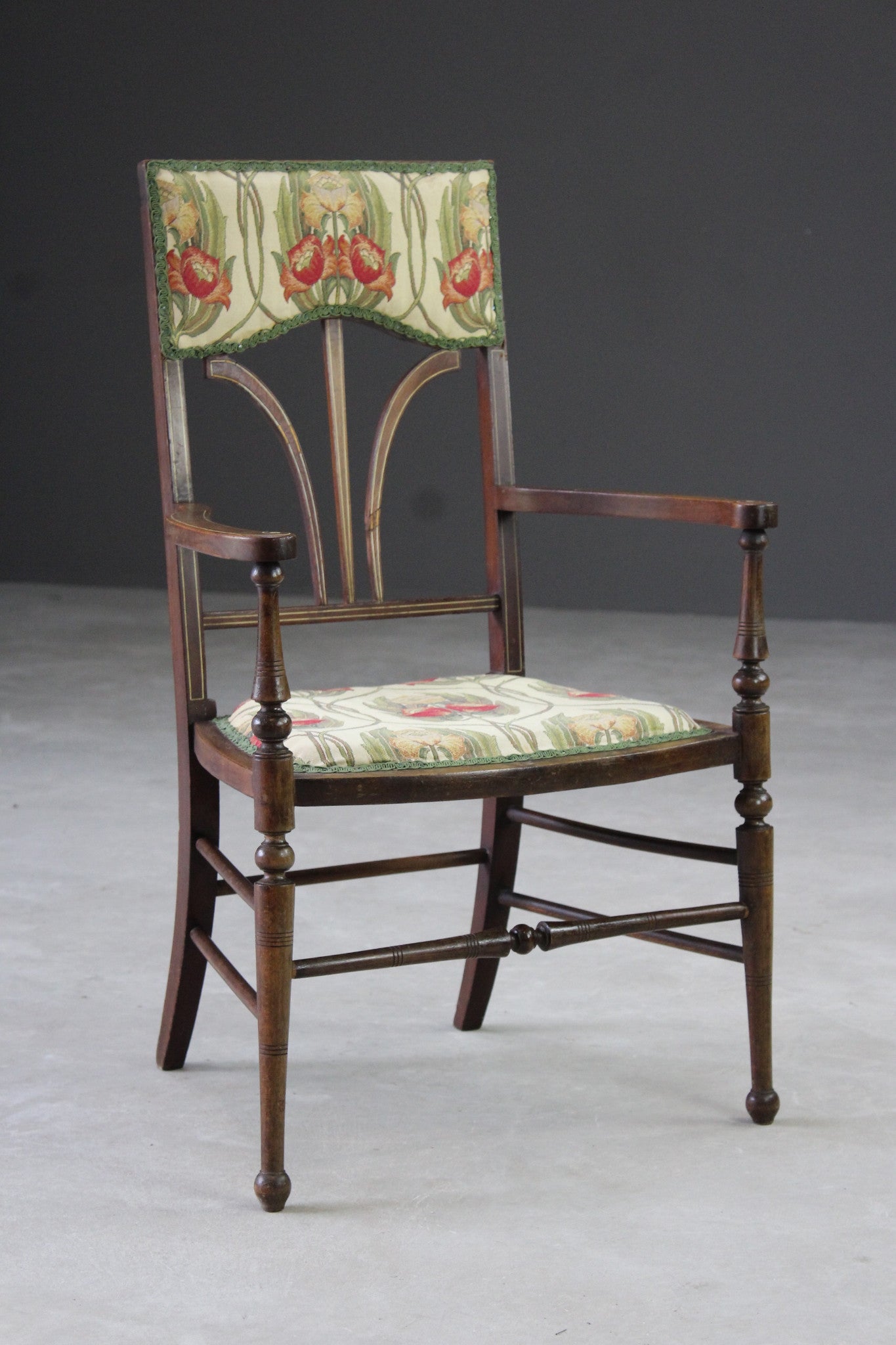 Edwardian Inlaid Occasional Chair - Kernow Furniture