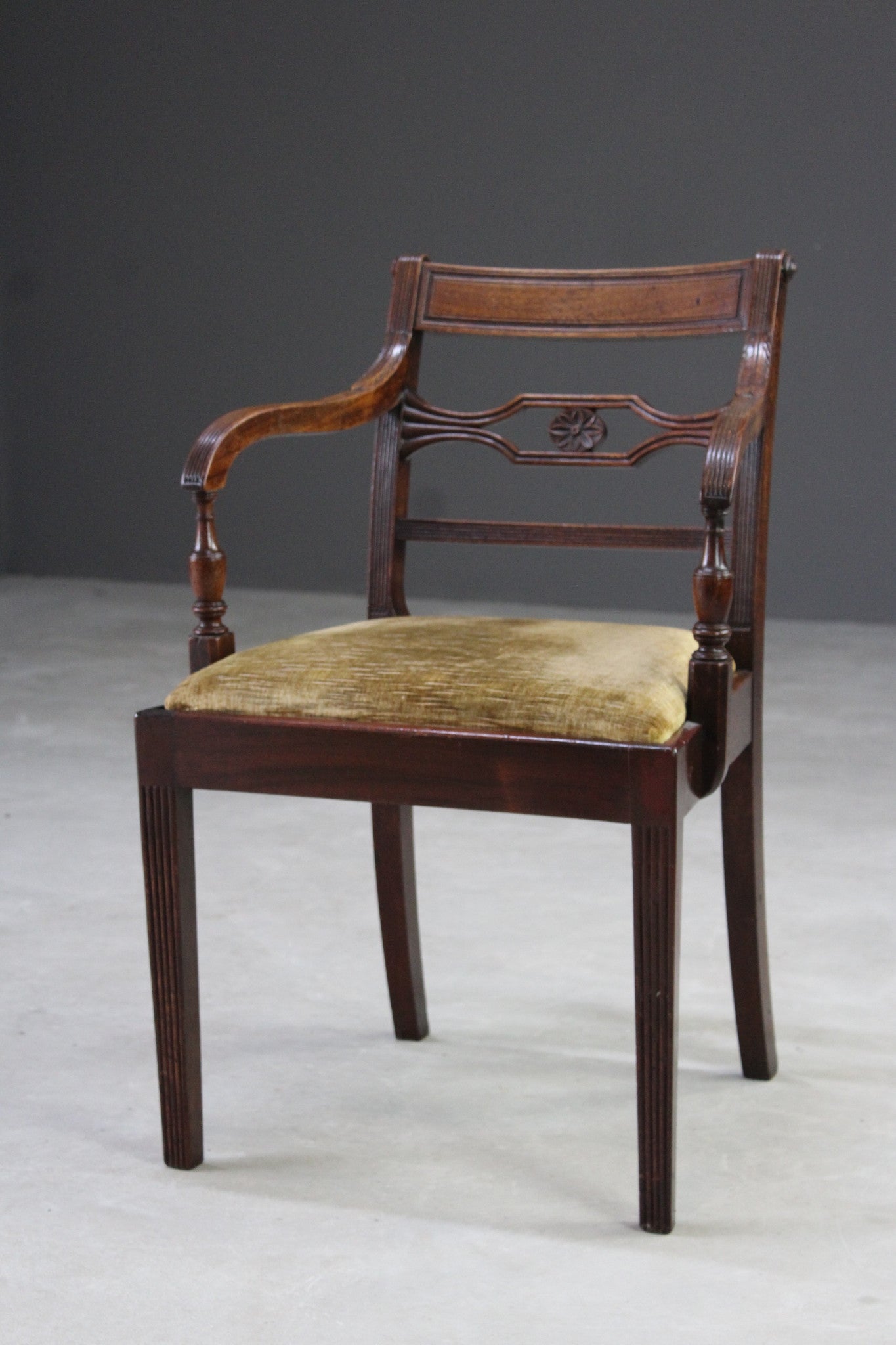 Single Mahogany Carver Dining Chair - Kernow Furniture