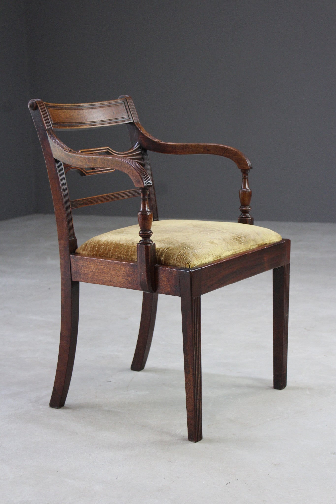 Single Mahogany Carver Dining Chair - Kernow Furniture