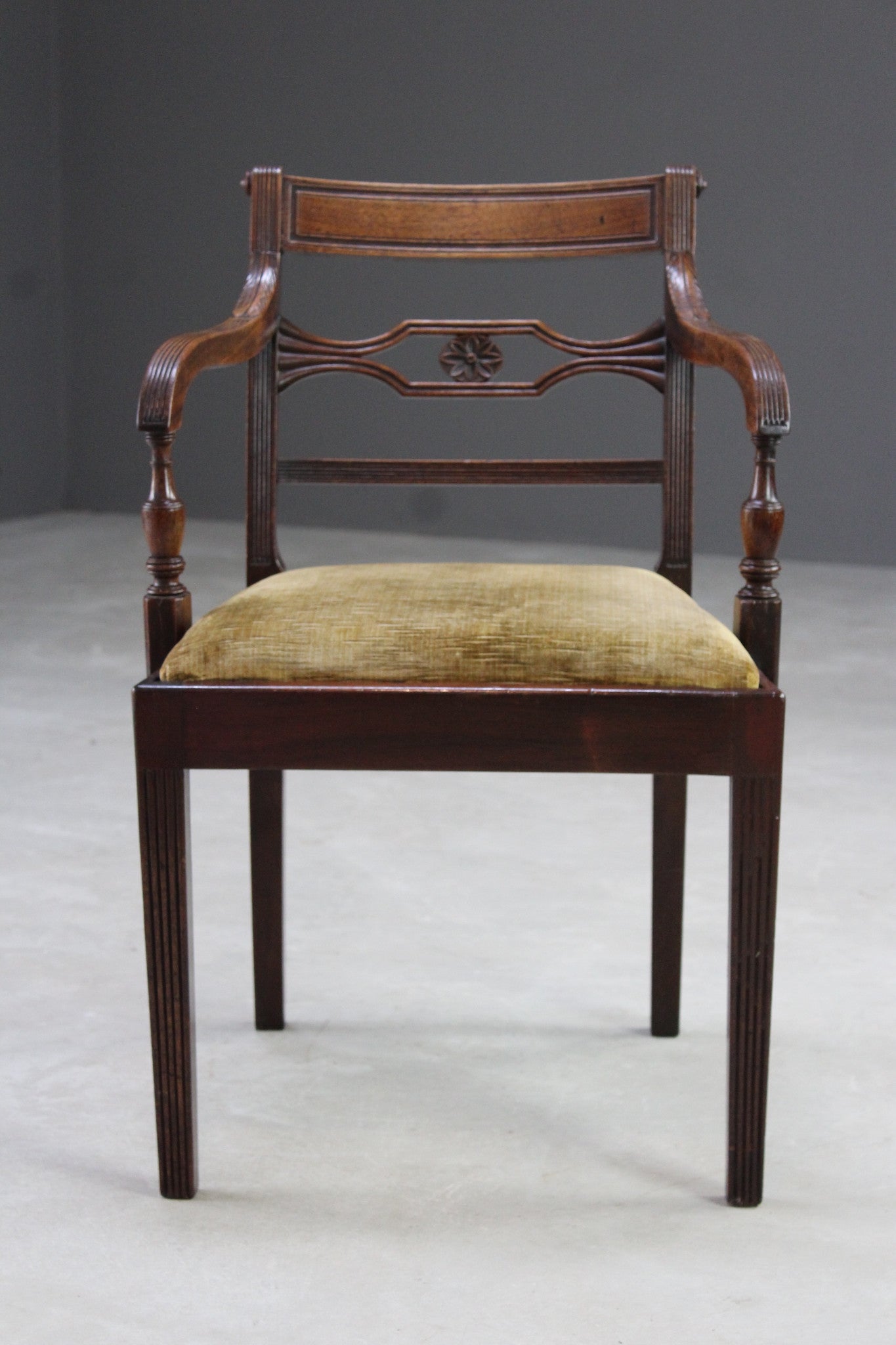 Single Mahogany Carver Dining Chair - Kernow Furniture