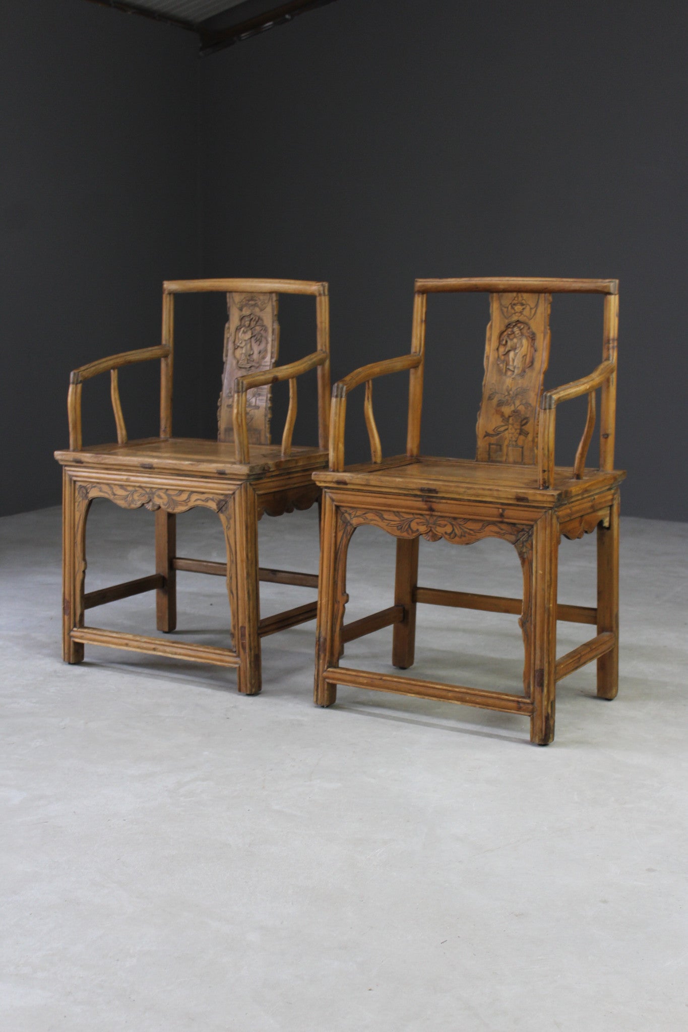 Pair Chinese Armchairs - Kernow Furniture