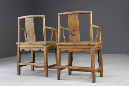 Pair Chinese Armchairs - Kernow Furniture