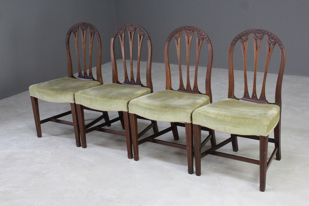 Set 4 Mahogany Dining Chairs - Kernow Furniture