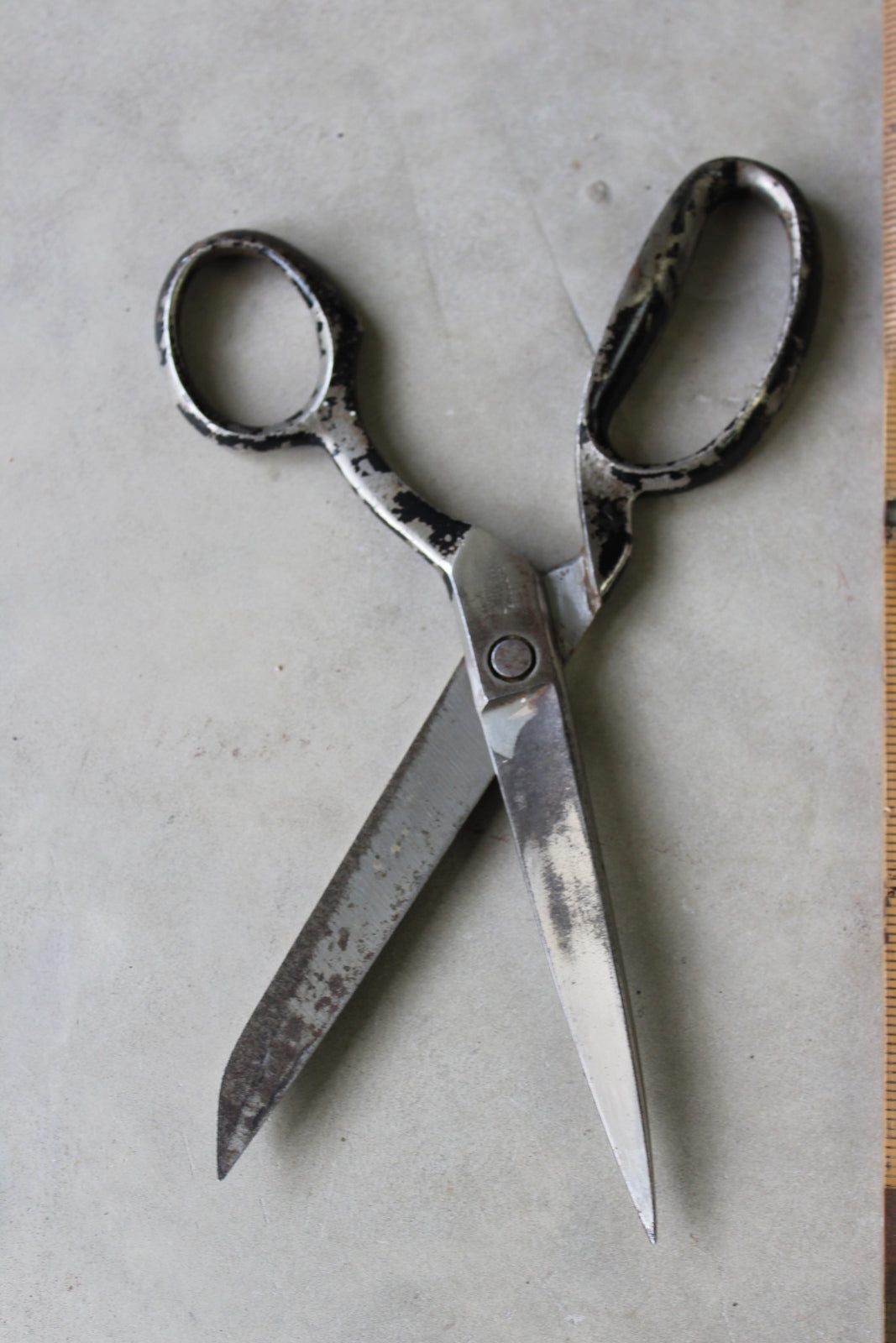 Vintage Wooden Rule & Scissors - Kernow Furniture