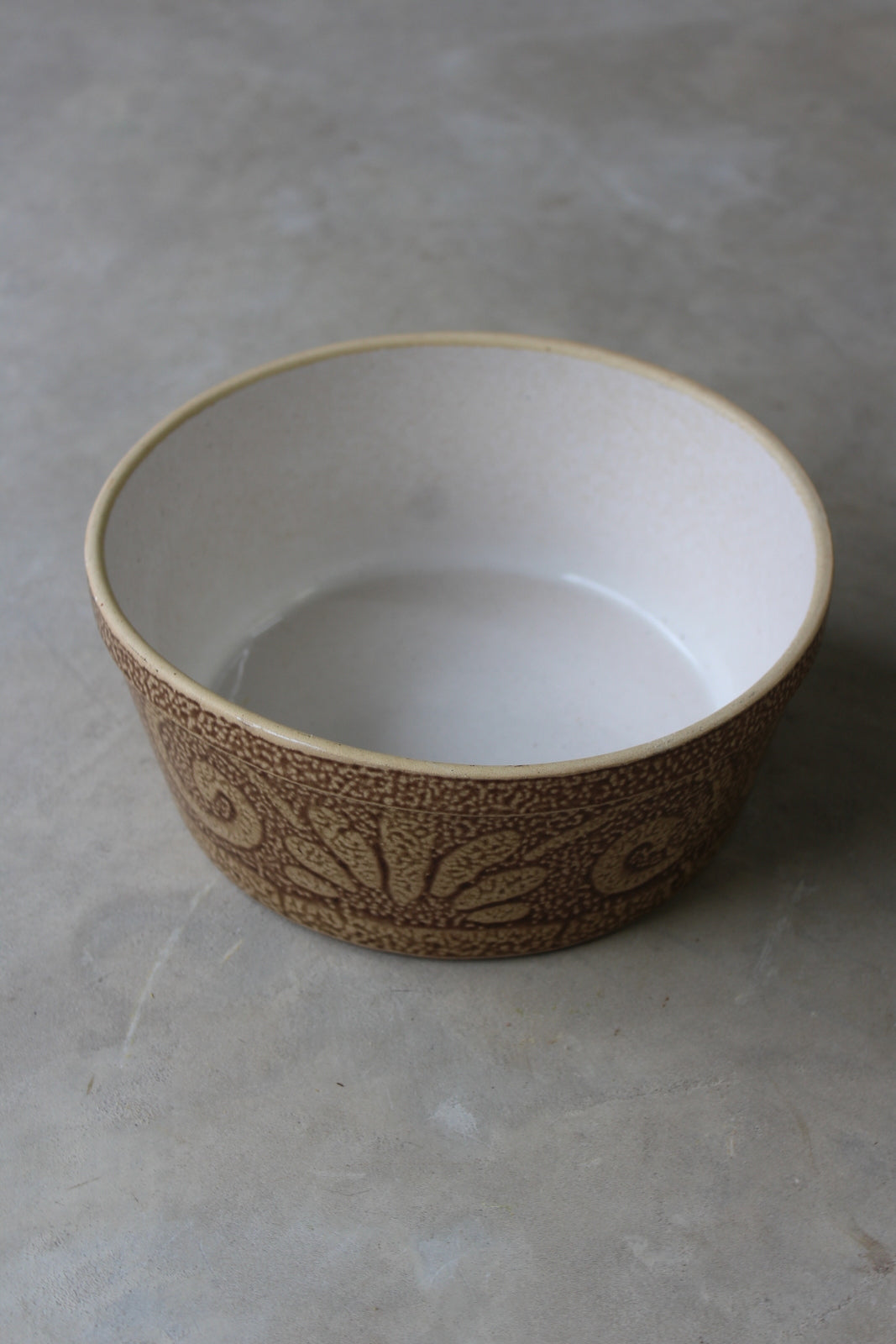 Retro Brown Glazed Stoneware Salad Bowl - Kernow Furniture