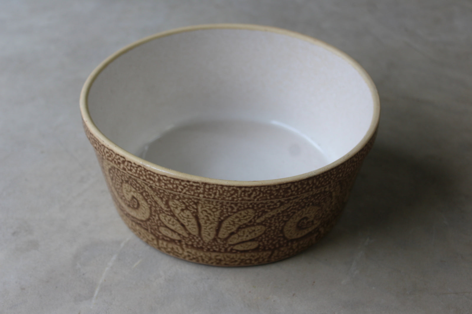 Retro Brown Glazed Stoneware Salad Bowl - Kernow Furniture