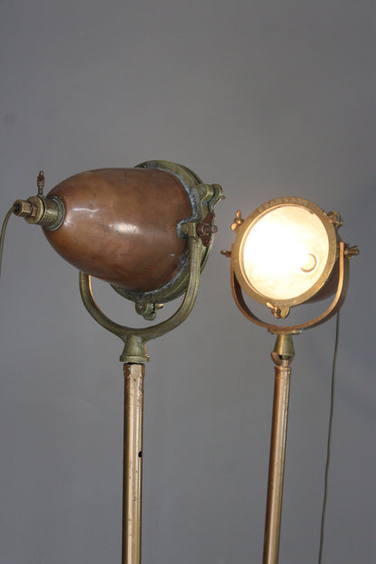 Pair Nautical Seahorse Brass Lamps - Kernow Furniture