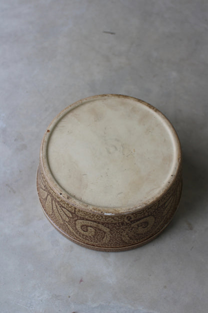 Retro Brown Glazed Stoneware Salad Bowl - Kernow Furniture