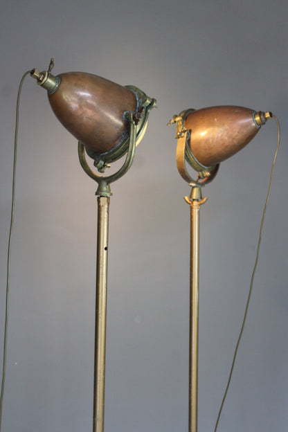 Pair Nautical Seahorse Brass Lamps - Kernow Furniture