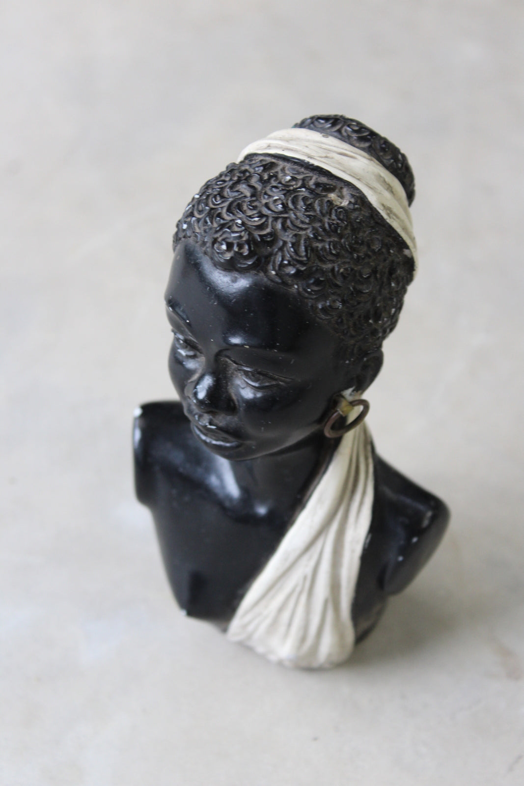 Chalkware African Female Head Bust - Kernow Furniture