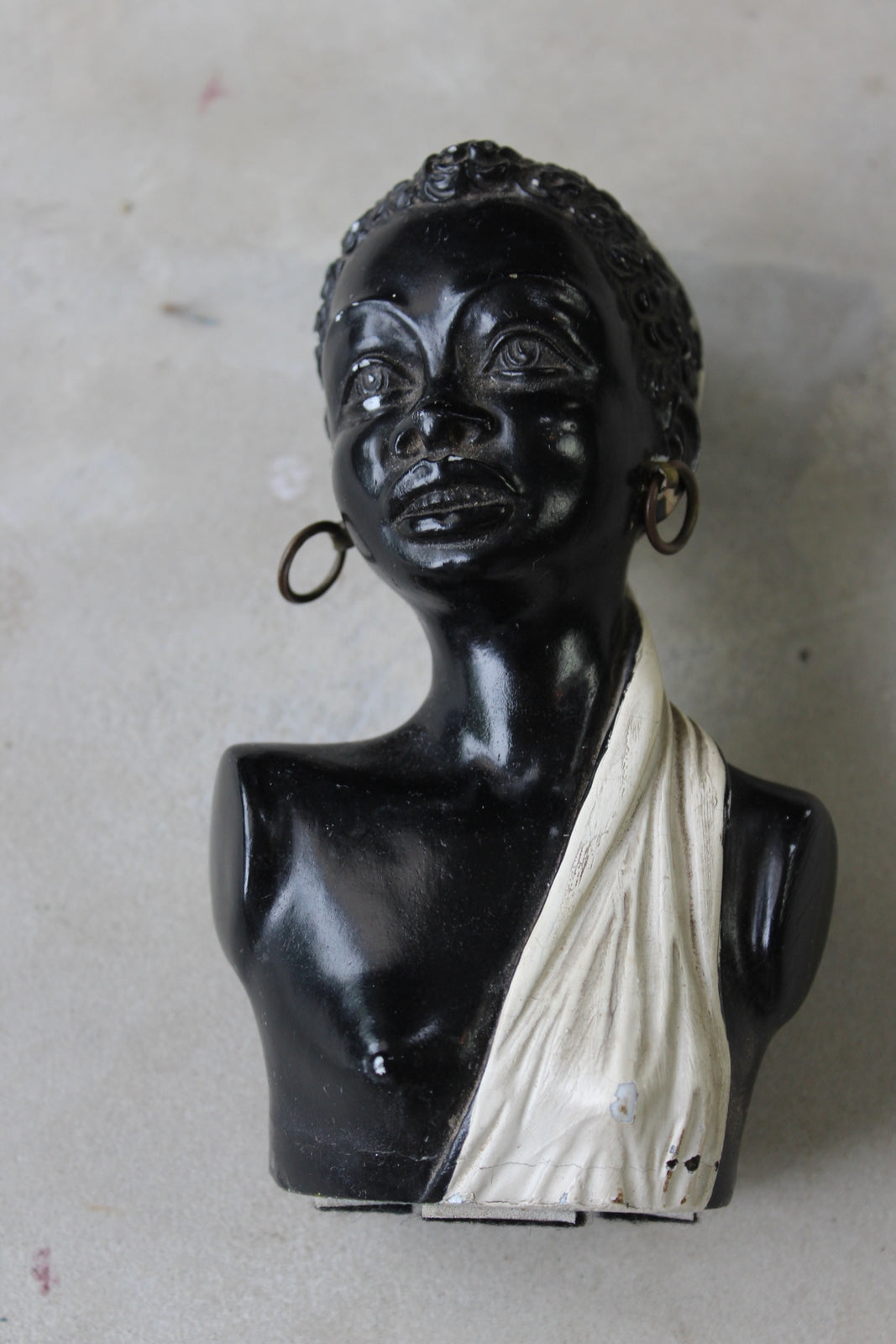 Chalkware African Female Head Bust - Kernow Furniture