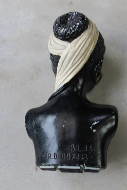 Chalkware African Female Head Bust - Kernow Furniture