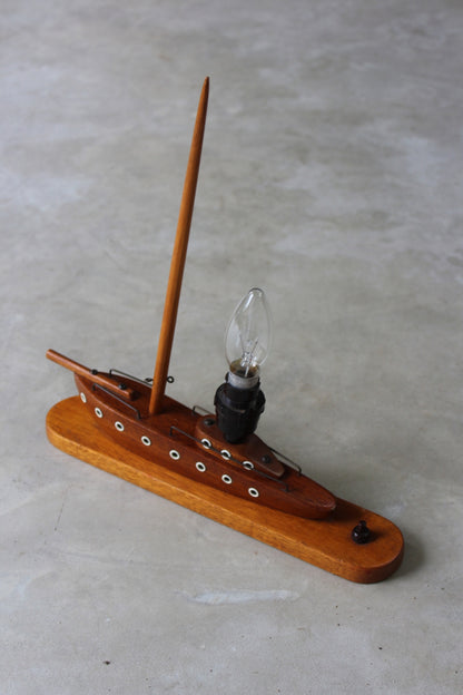 Retro Teak Boat Table Lamp - Kernow Furniture