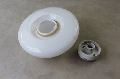 Retro White Glass Ceiling Light - Kernow Furniture