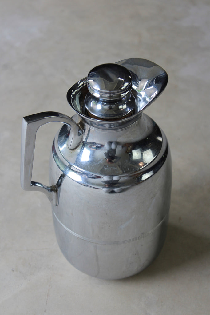 Vintage Glass Thermos, Chrome Silver Thermos No.29 Made in England, Cork  Stopper 