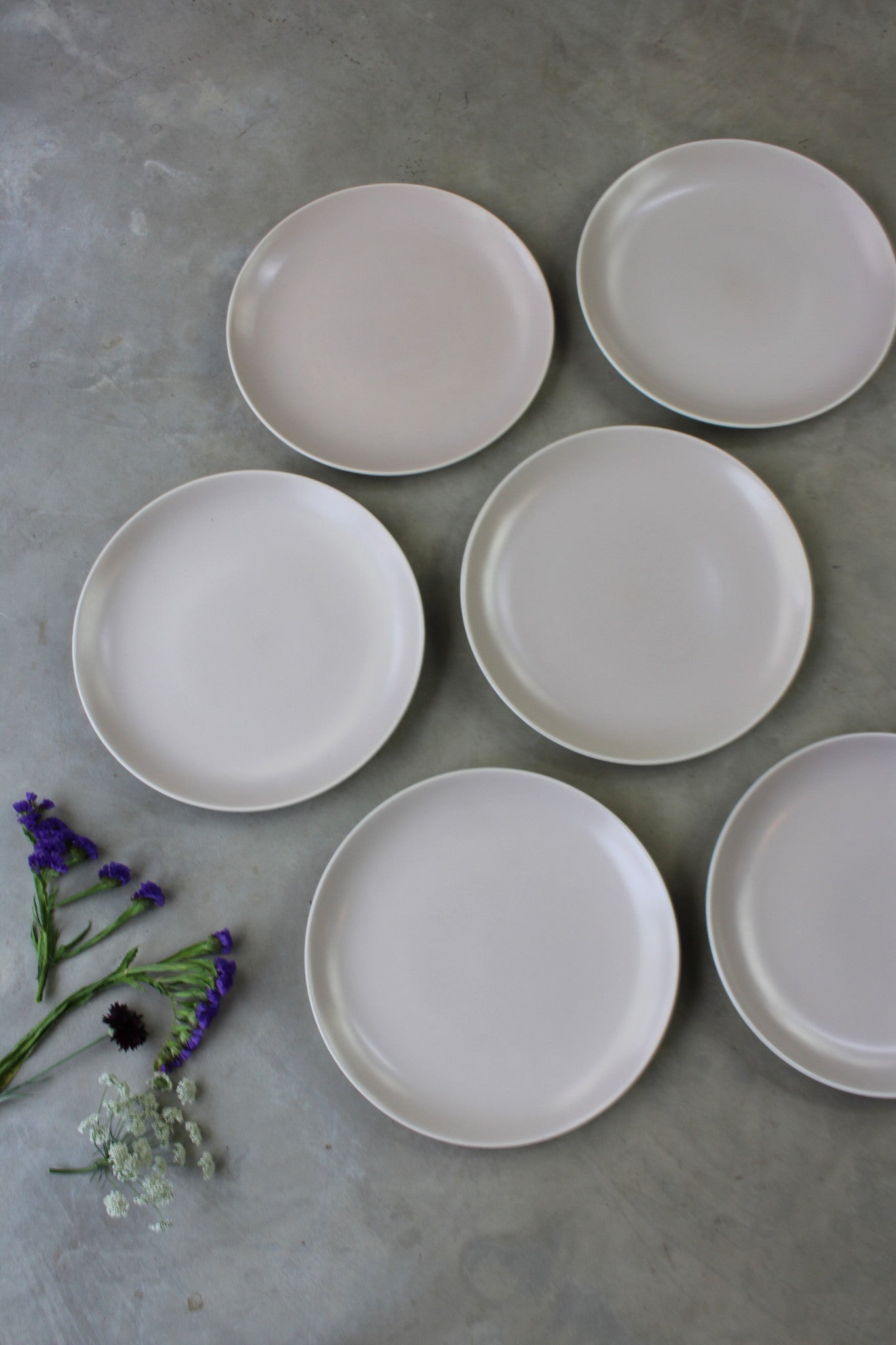 6 Poole Pottery Twintone Dinner Plates - Kernow Furniture