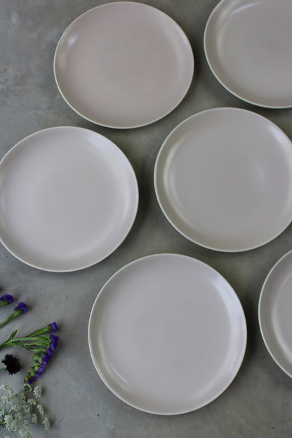 6 Poole Pottery Twintone Dinner Plates - Kernow Furniture