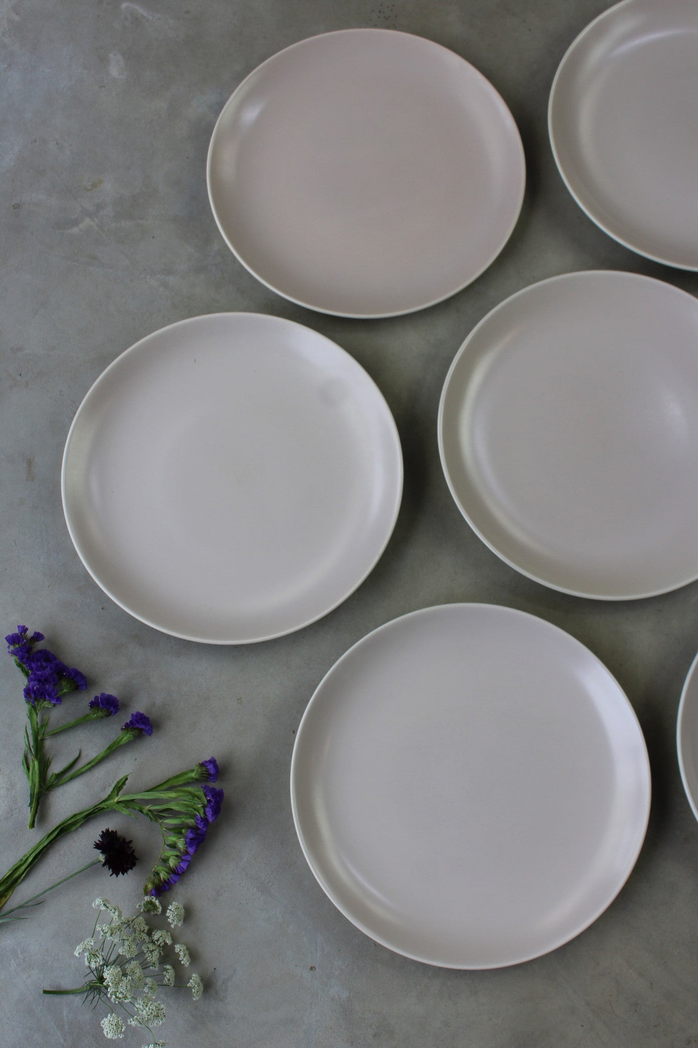 6 Poole Pottery Twintone Dinner Plates - Kernow Furniture