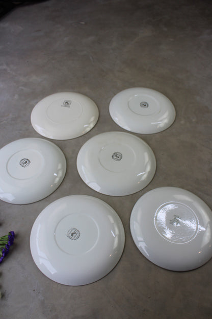 6 Poole Pottery Twintone Dinner Plates - Kernow Furniture