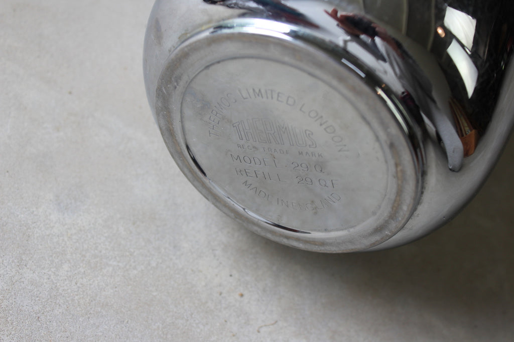 Vintage Glass Thermos, Chrome Silver Thermos No.29 Made in England