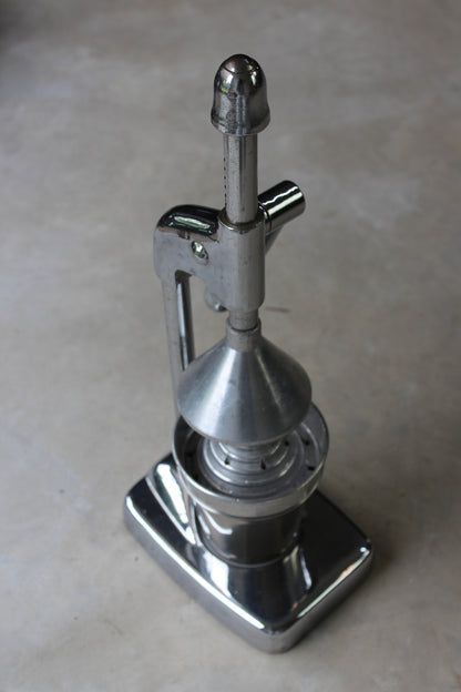 Vintage Chrome Manual Fruit Juicer - Kernow Furniture