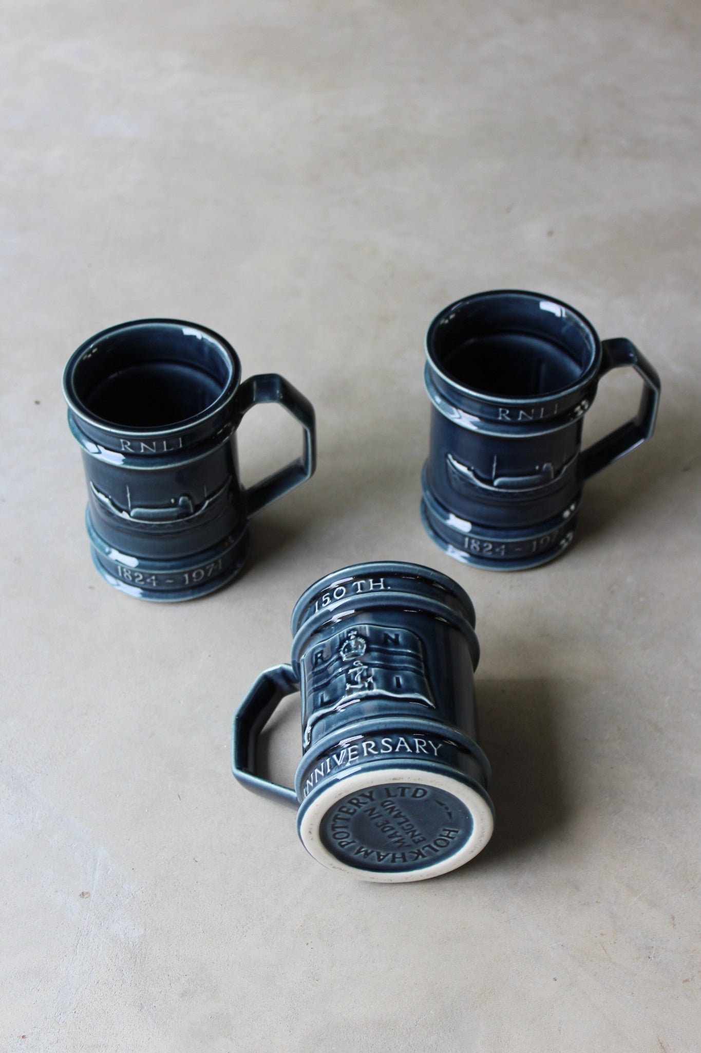 Holkham Pottery RNLI Pottery Mugs x 3 - Kernow Furniture