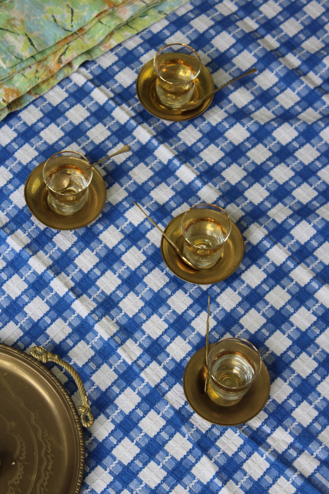 Vintage Brass Turkish Tea Set - Kernow Furniture