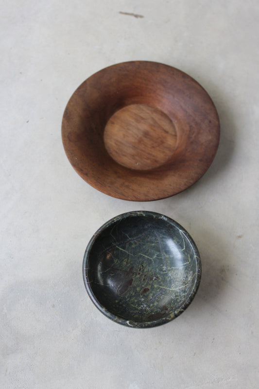 Serpentine Bowl & Walnut Saucer - Kernow Furniture
