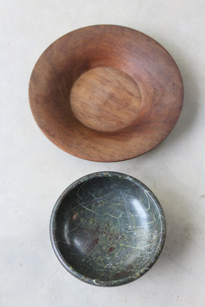 Serpentine Bowl & Walnut Saucer - Kernow Furniture