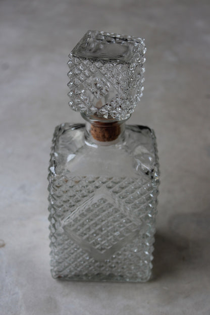 Retro Pressed Glass Decanter - Kernow Furniture