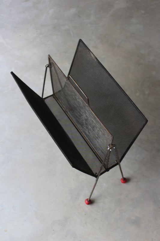 Black Retro Magazine Newspaper Rack - Kernow Furniture