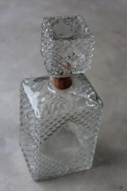 Retro Pressed Glass Decanter - Kernow Furniture