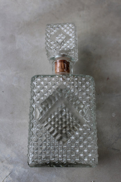 Retro Pressed Glass Decanter - Kernow Furniture