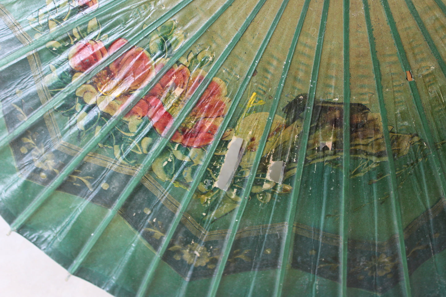 Vintage Oriental Paper Parasol - Kernow Furniture