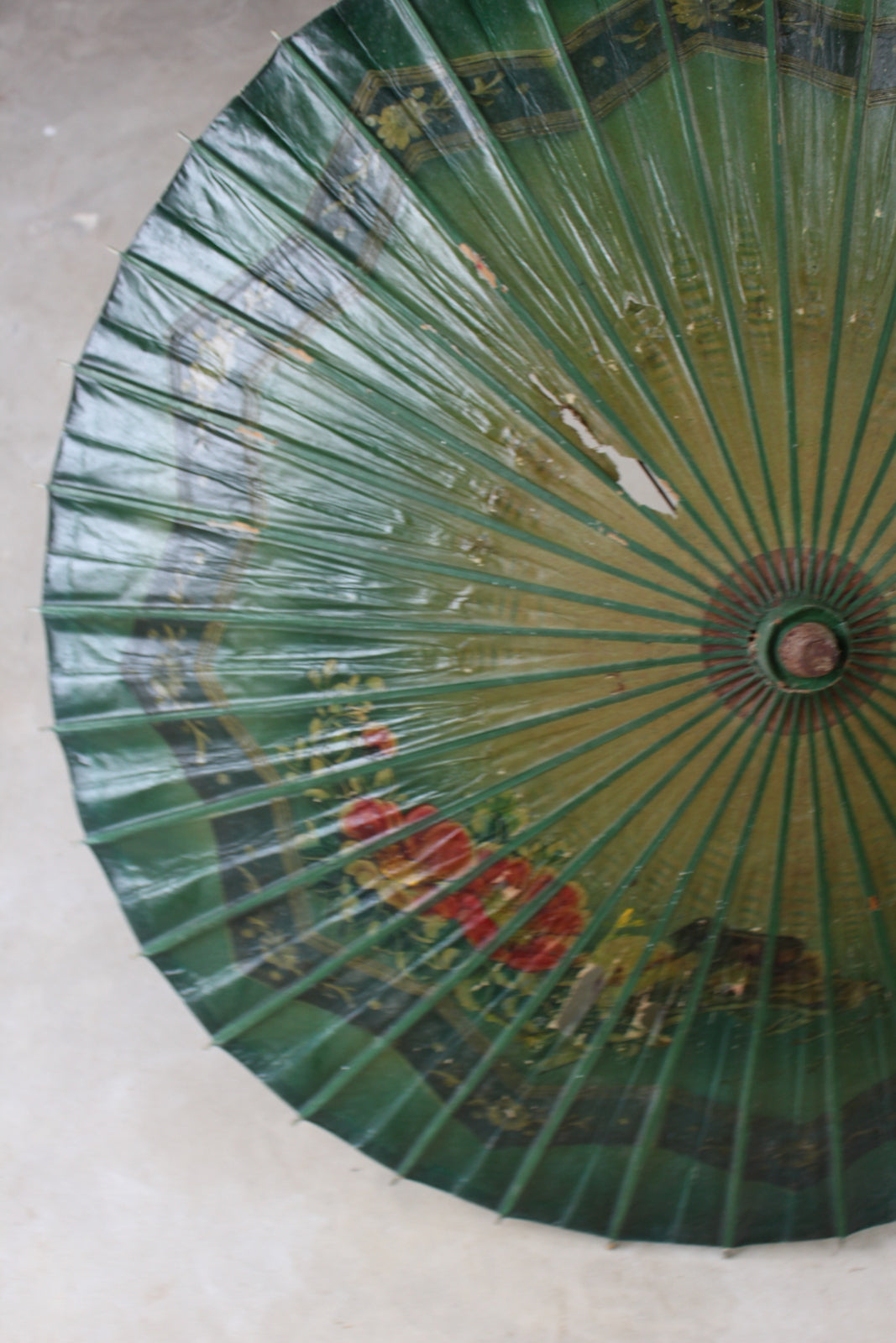 Vintage Oriental Paper Parasol - Kernow Furniture