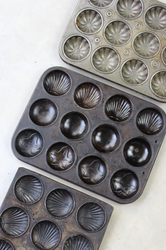 3 Vintage Bun Cake Tins - Kernow Furniture