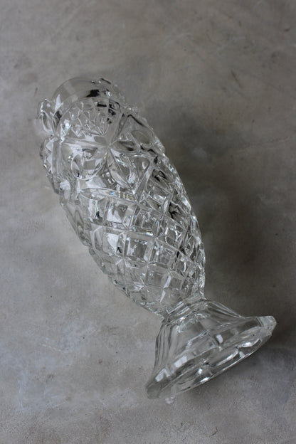 Vintage Clear Glass Vase - Kernow Furniture