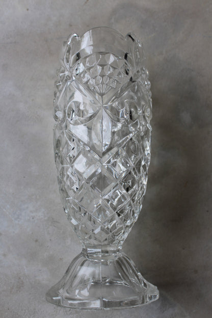 Vintage Clear Glass Vase - Kernow Furniture