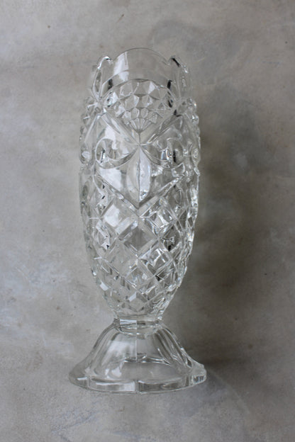 Vintage Clear Glass Vase - Kernow Furniture