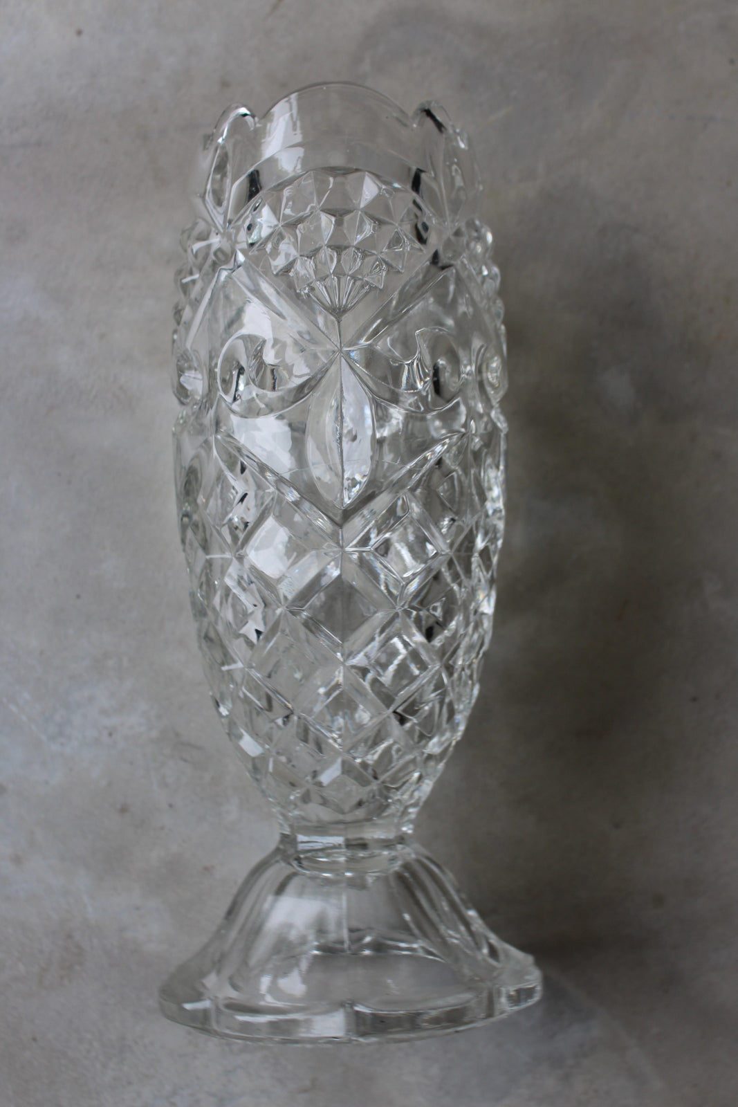 Vintage Clear Glass Vase - Kernow Furniture