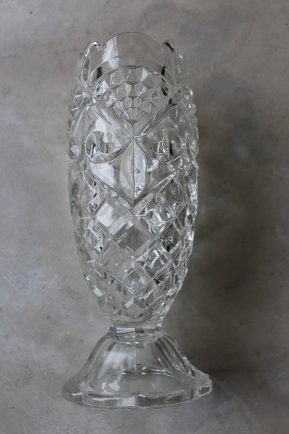 Vintage Clear Glass Vase - Kernow Furniture