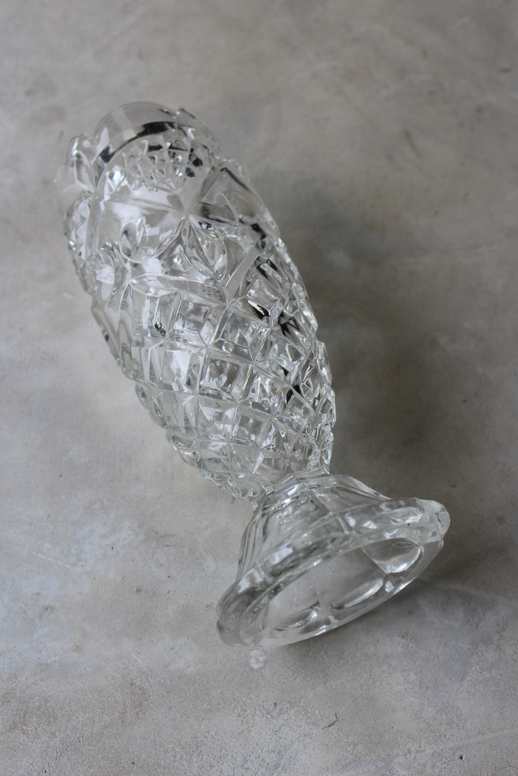 Vintage Clear Glass Vase - Kernow Furniture