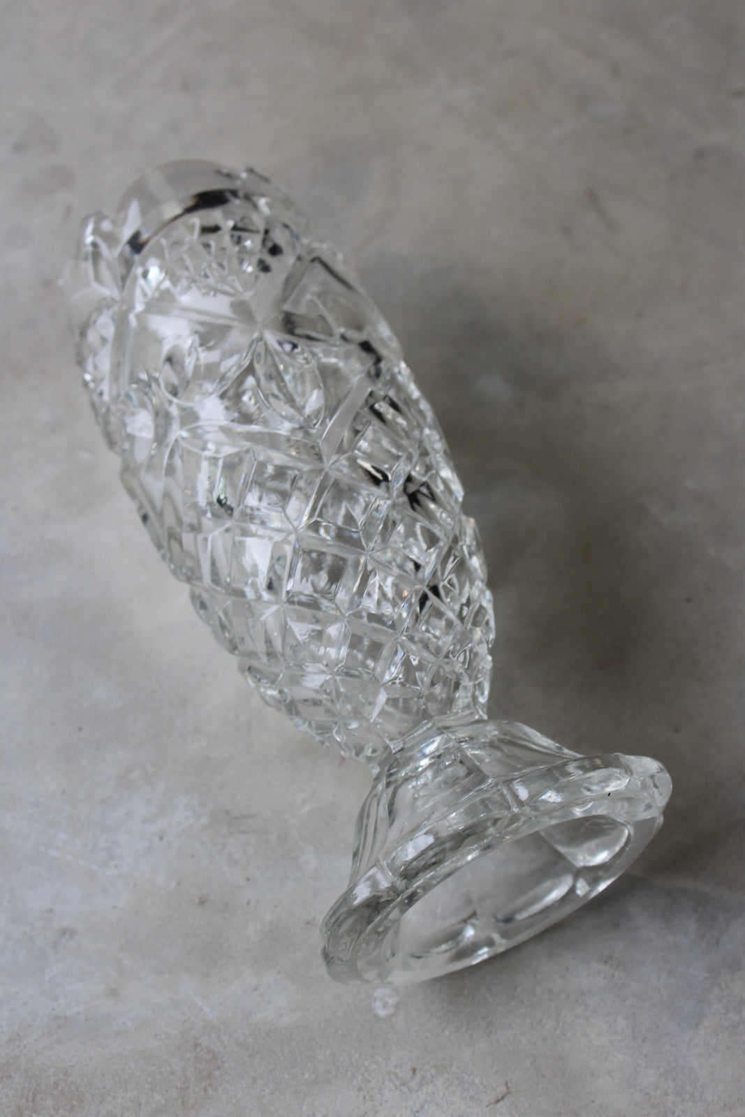 Vintage Clear Glass Vase - Kernow Furniture