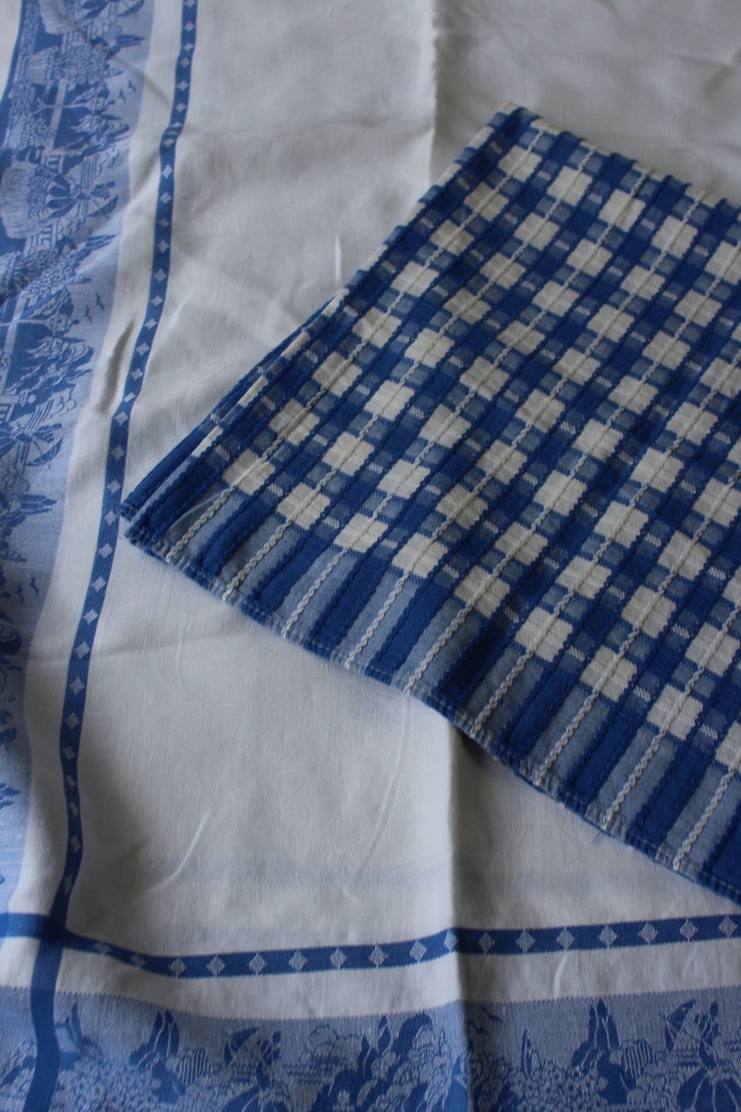 Blue Vintage Tablecloths - Kernow Furniture