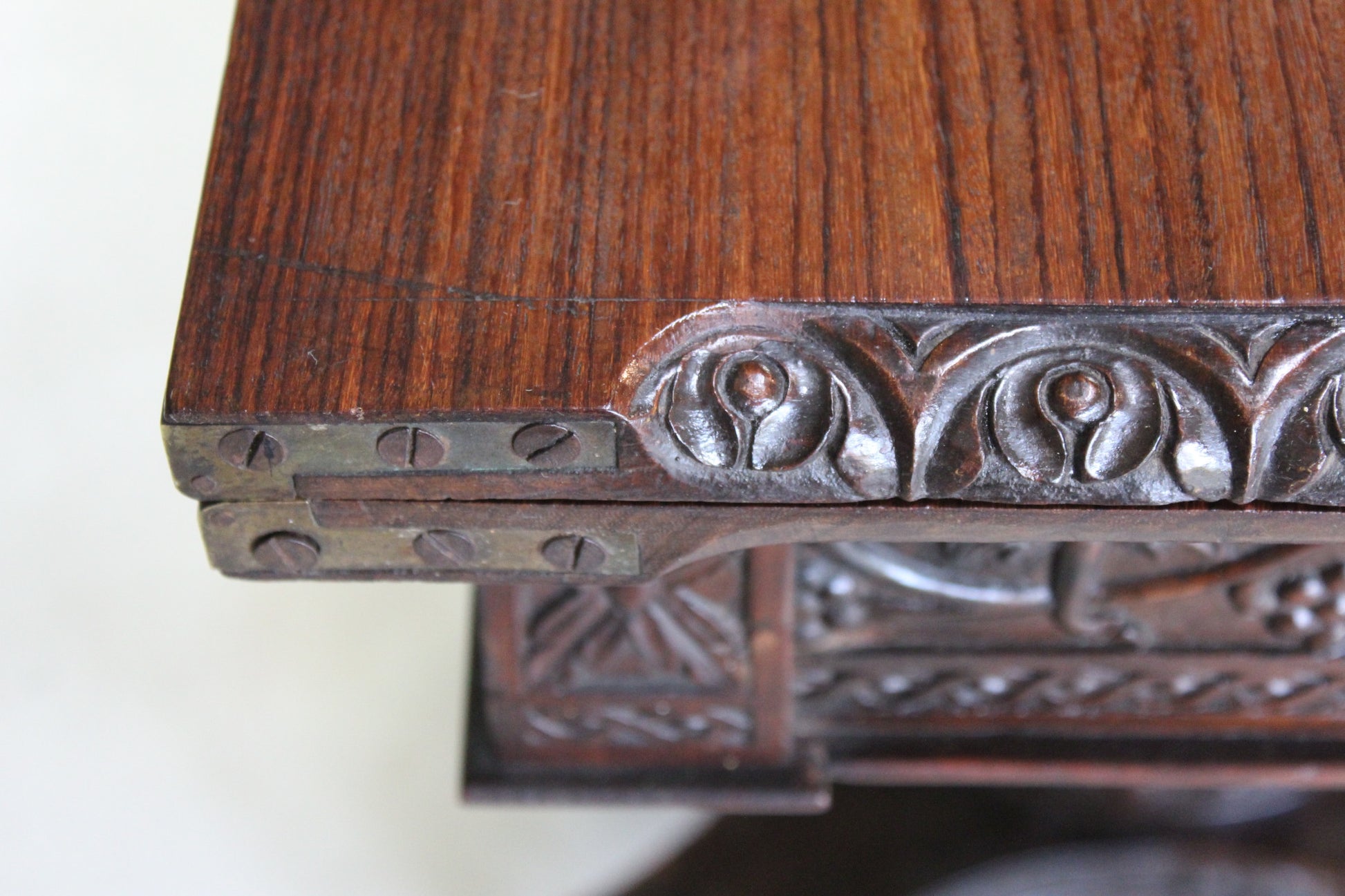 Anglo Indian Carved Padouk Card Table - Kernow Furniture