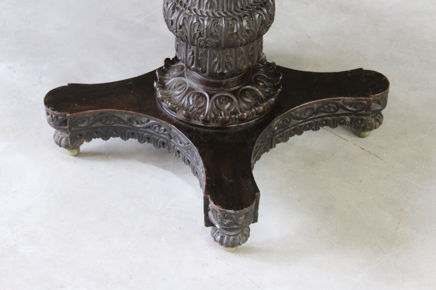 Anglo Indian Carved Padouk Card Table - Kernow Furniture