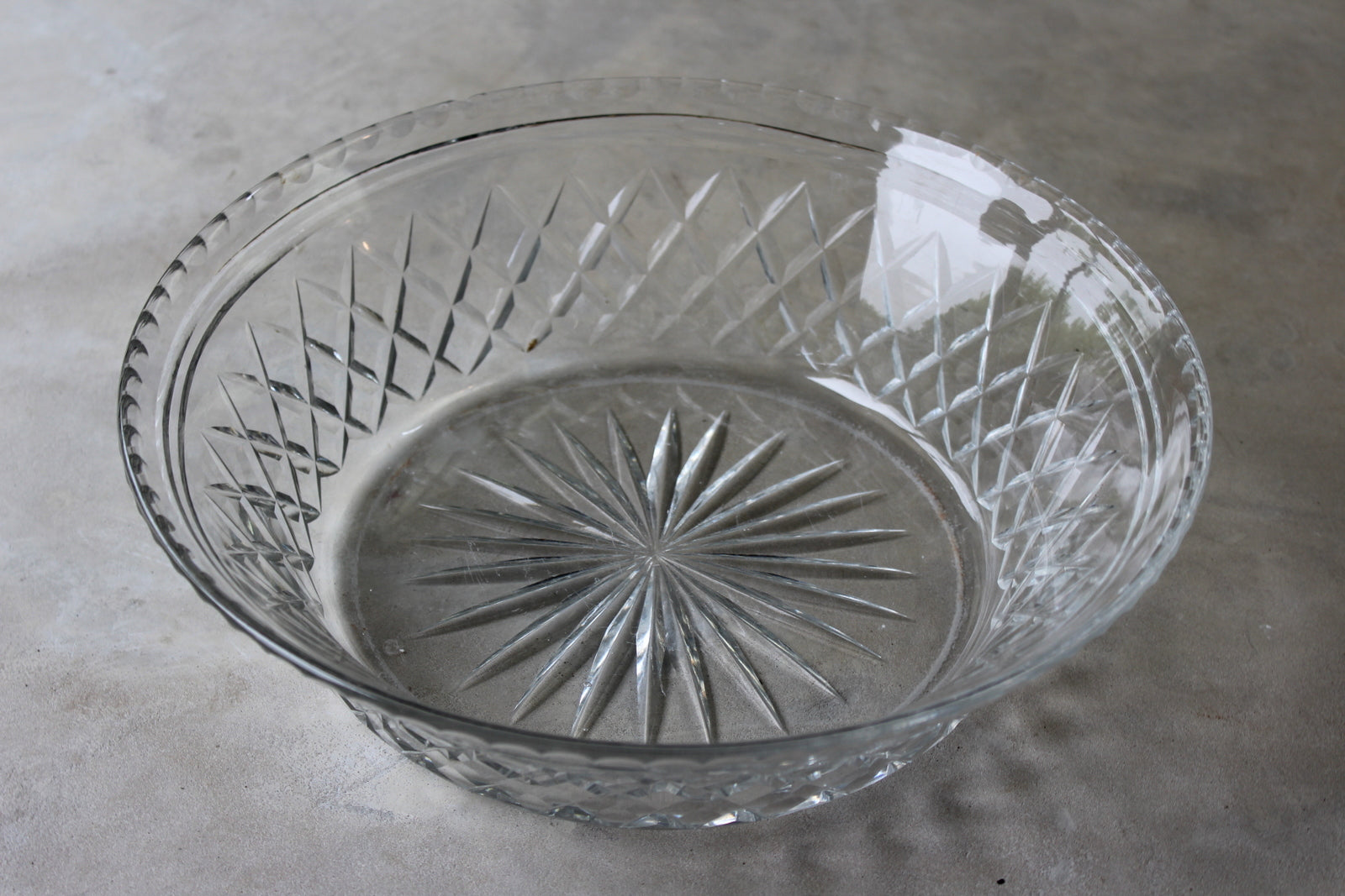 Large Cut Glass Fruit Bowl - Kernow Furniture